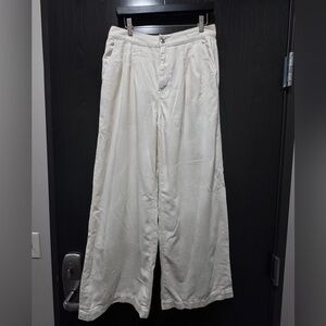 Madewell Women's Cream Harlow Wide leg Jeans